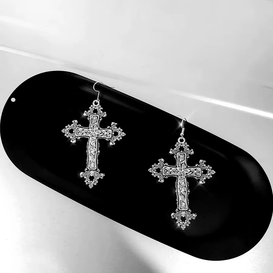 Boucles d'oreilles croisées pour femmes, Style gothique Baroque, Vintage, accessoires de bijoux pour