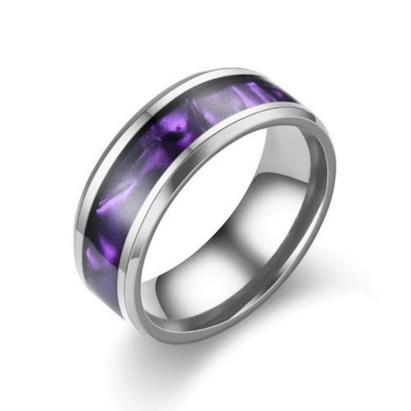 Bague en acier inoxydable pour hommes et femmes, bague noire élégante et colorée, accessoires de bij