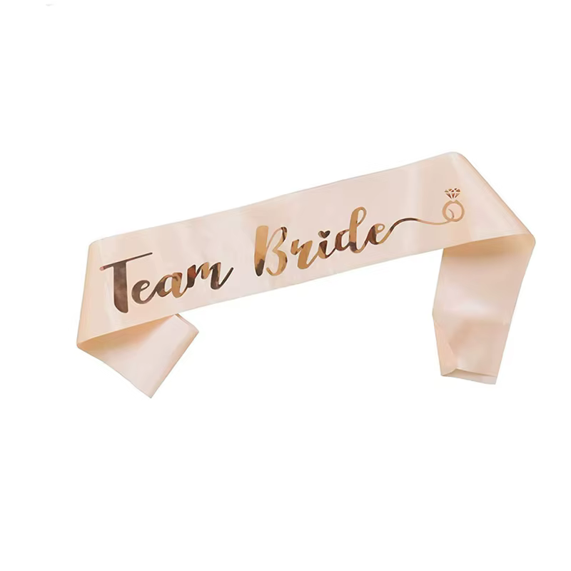 Décor de mariage équipe mariée pour être ceinture en Satin voile de douche nuptiale cadeau de demois