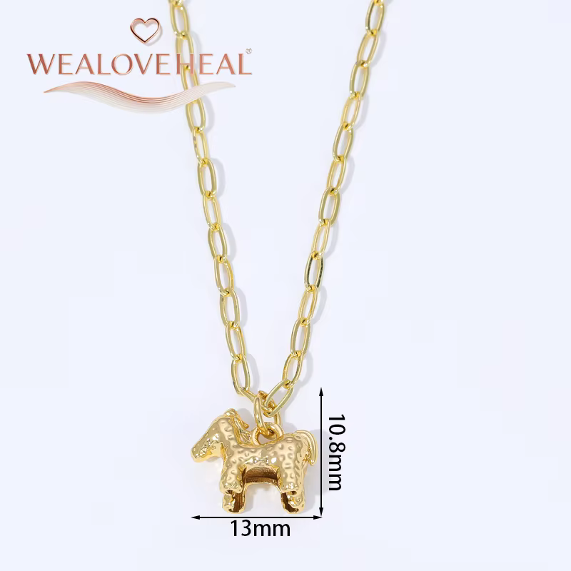 Colliers avec pendentifs de cheval en forme d'animal mignon, collier avec pendentif tête de cheval e