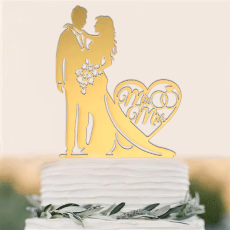 Décoration de gâteau d'anniversaire de mariage et de fiançailles, anniversaire de fête de la mariée 