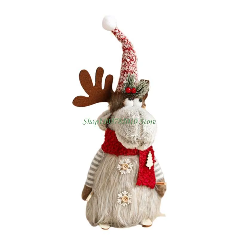 U55D – joli présentoir renne réaliste, ornement noël, parfait pour les décorations vacances