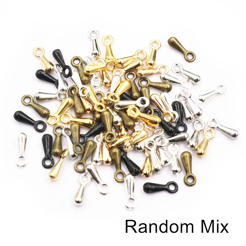 7*3mm 100 pcs/Lot 6 couleurs pendentif collier embouts breloques pour collier Bracelet boucles d'ore