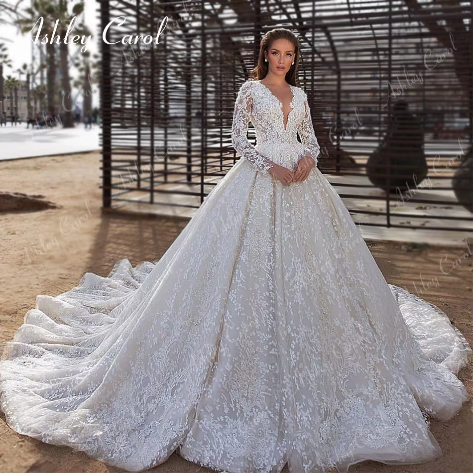 Ashley Carol – robes de mariée de luxe pour femmes, robe de mariée princesse exquise avec appliques 