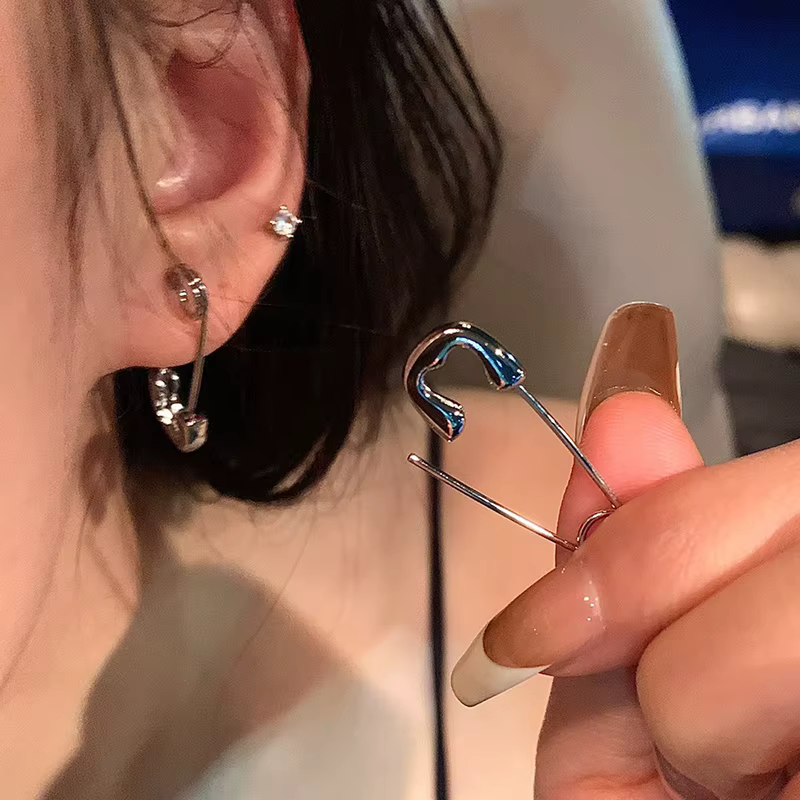 Boucles d'Oreilles en Alliage d'Or et Argent pour Femme et Fille, Hyperbole Punk, Bijoux à la Mode, 