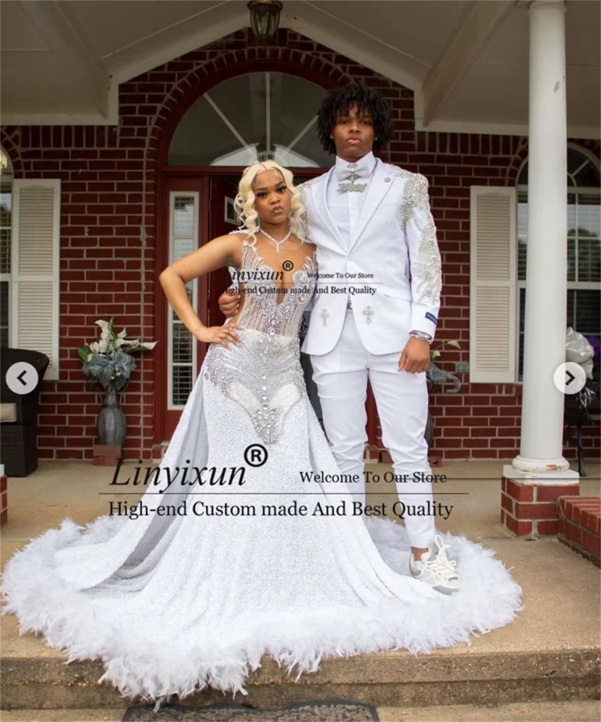 Appliques de luxe Tuxedos perlés mariage métal embelli hommes costumes 2 pièces ensembles mariage ma