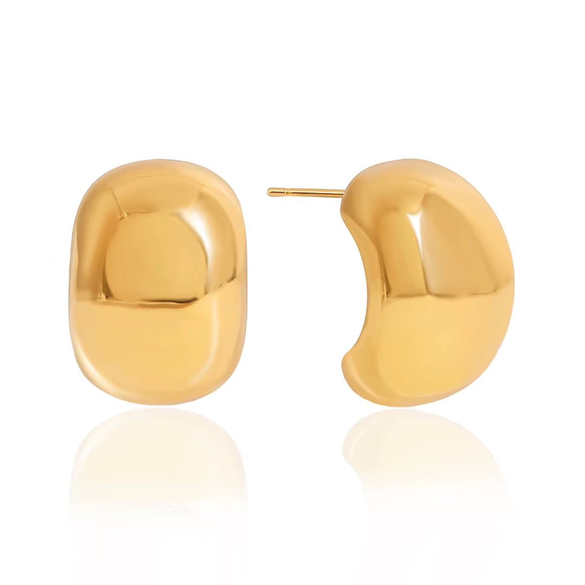 Yori exquis lisse C cerceau boucles d'oreilles pour femmes couleur or mode charme hypoallergénique B