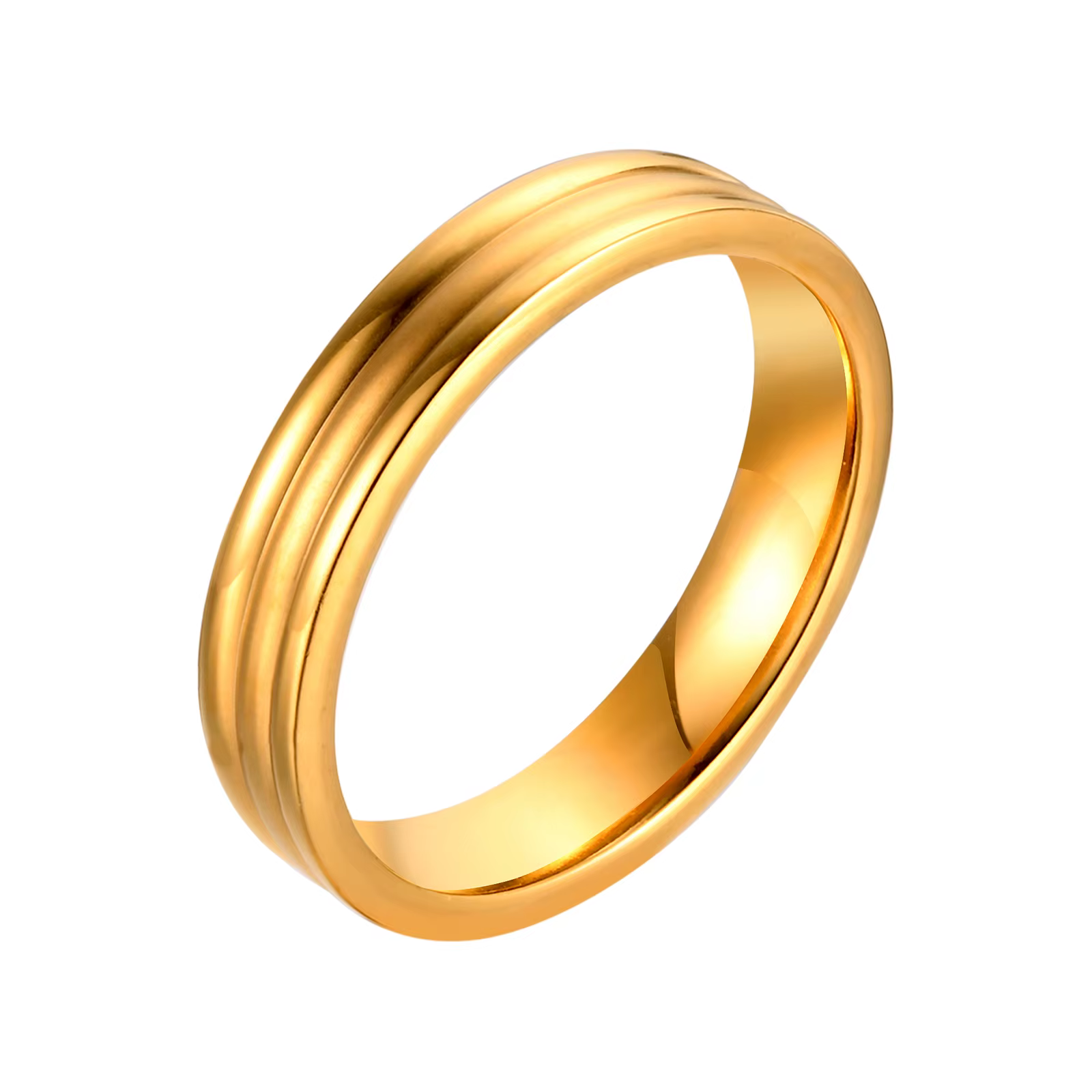 Bagues à trois couches en acier inoxydable pour femmes, bijoux de charme tendance, sable, mariage, 0