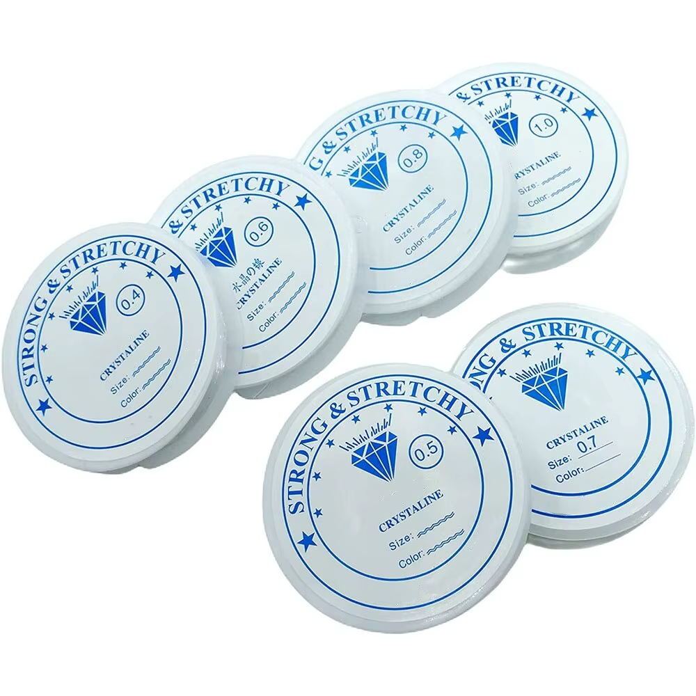 6 rouleaux/1 sac chaîne élastique pour Bracelets Bracelet élastique chaîne cristal chaîne extensible