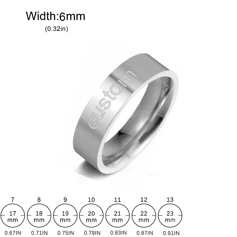 Skyrim – bague personnalisée en acier inoxydable, 6mm 8mm de large, nom, Date, texte gravé, pour hom