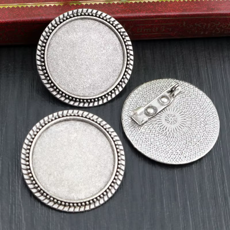 Broche rétro Antique plaquée argent et Bronze, taille intérieure 25mm, 5 pièces/lot, nouvelle mode,