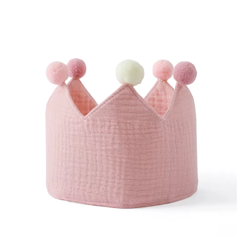 Ensemble de chapeaux de fête d'anniversaire pour bébé, chapeau couronne en coton doux, jalon pour bé