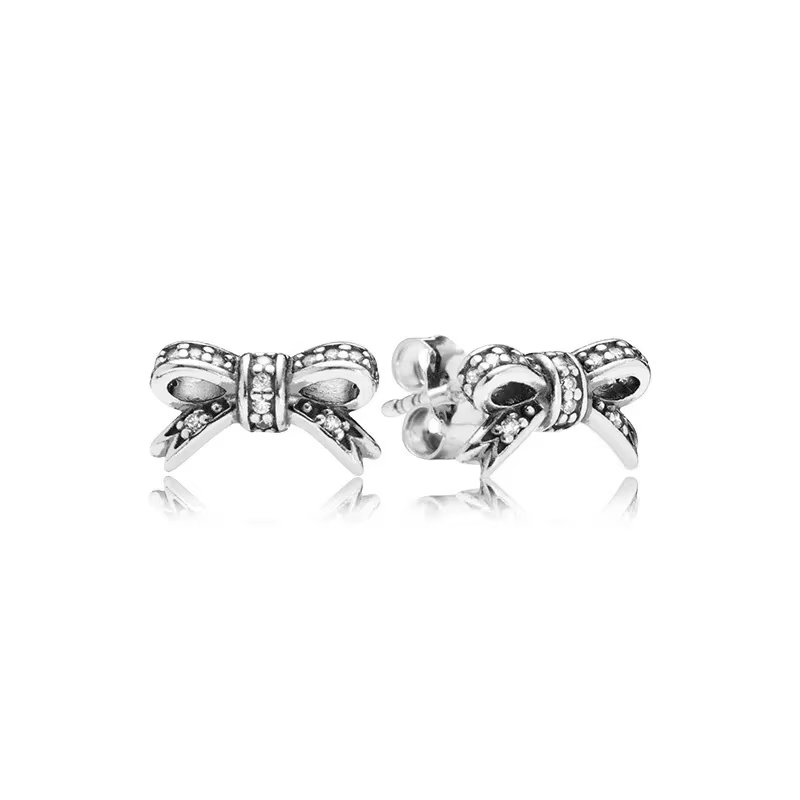 Boucles d'oreilles doubles élégantes en argent sterling 925% avec motif cœur, plume et fleur pour fe