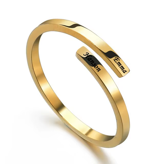 36 Styles anneau de nom personnalisé pour hommes femmes cadeau de mariage personnalisé bijoux Double