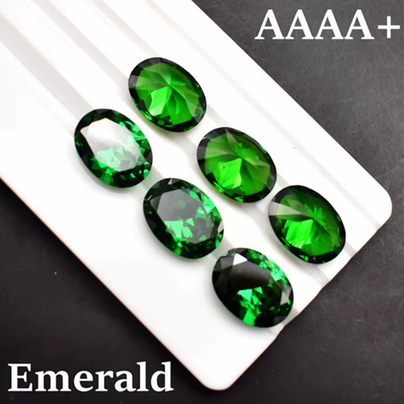Jolie pierre précieuse émeraude de 6,50 carats, taille ovale 8×10mm, émeraude VVS, bijoux DIY