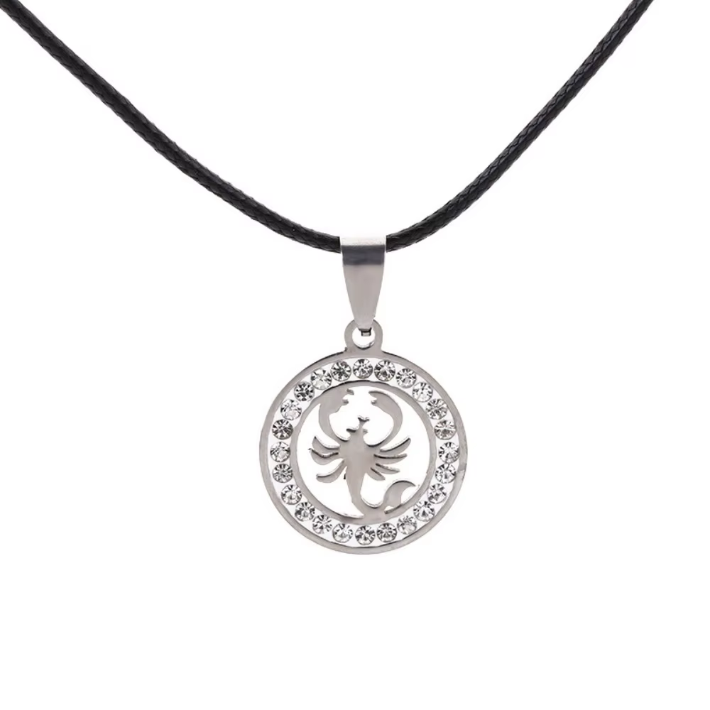 Collier pendentif Scorpion en acier inoxydable pour femmes et hommes, collier en cristal Animal, acc