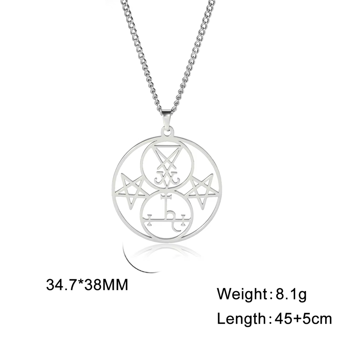 EUEAVAN Sigil de Lilith sceau collier en acier inoxydable mode salomon amulette pendentif collier po