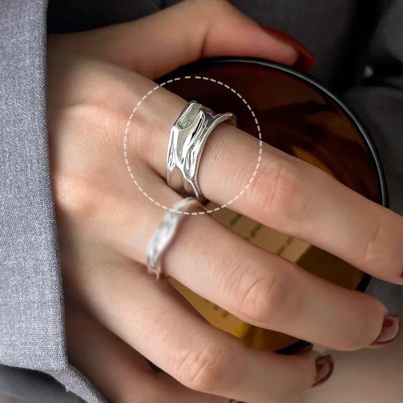 VENTFILLE-Bague Bergame Irrégulière en Argent Sterling 925 pour Femme et Fille, Bijoux Tendance, Sim