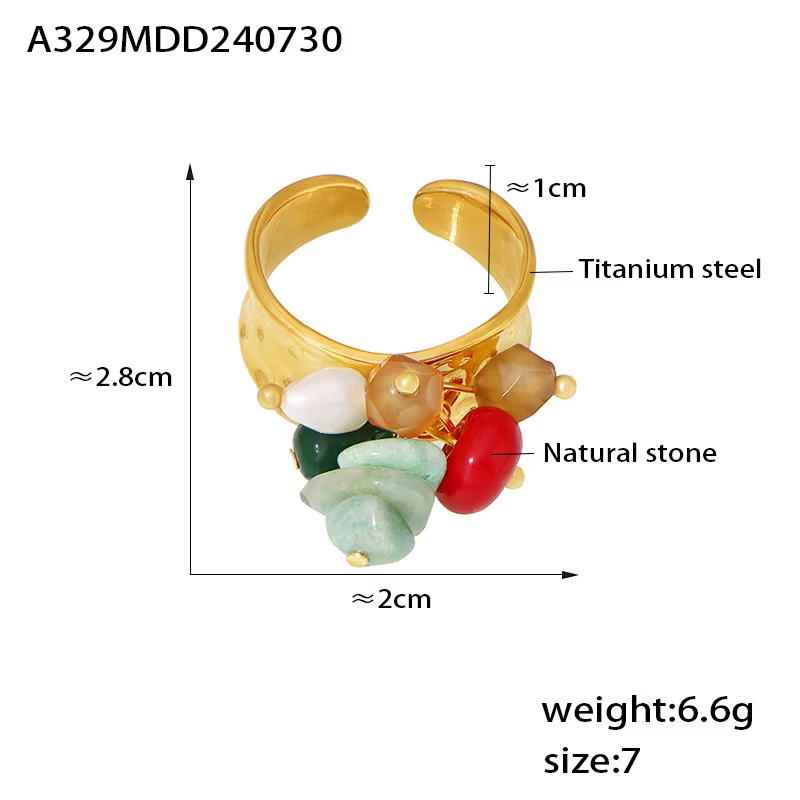 Amaiyllis-Bague Baroque en Or 18K pour Femme, Gravier Naturel, Perlé, Niche, Ouvert, Index, Bijoux