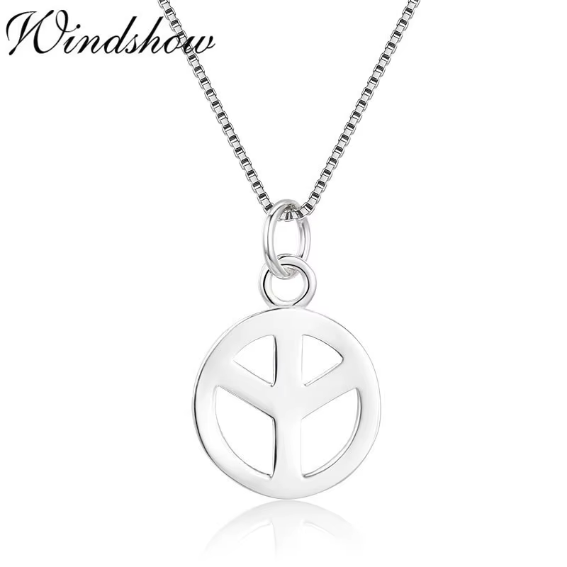 Breloques de paix en argent regardé 925 pour hommes et femmes, pendentif pingente, pur, solide, véri
