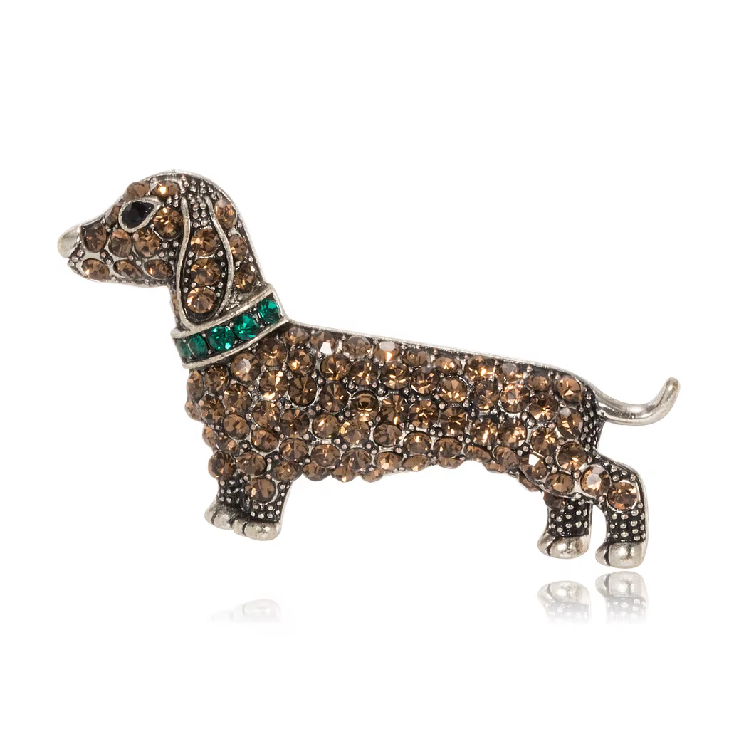 Luxulry strass belle chien broches pour femmes hommes vêtements costume accessoires chiot Animal Bad
