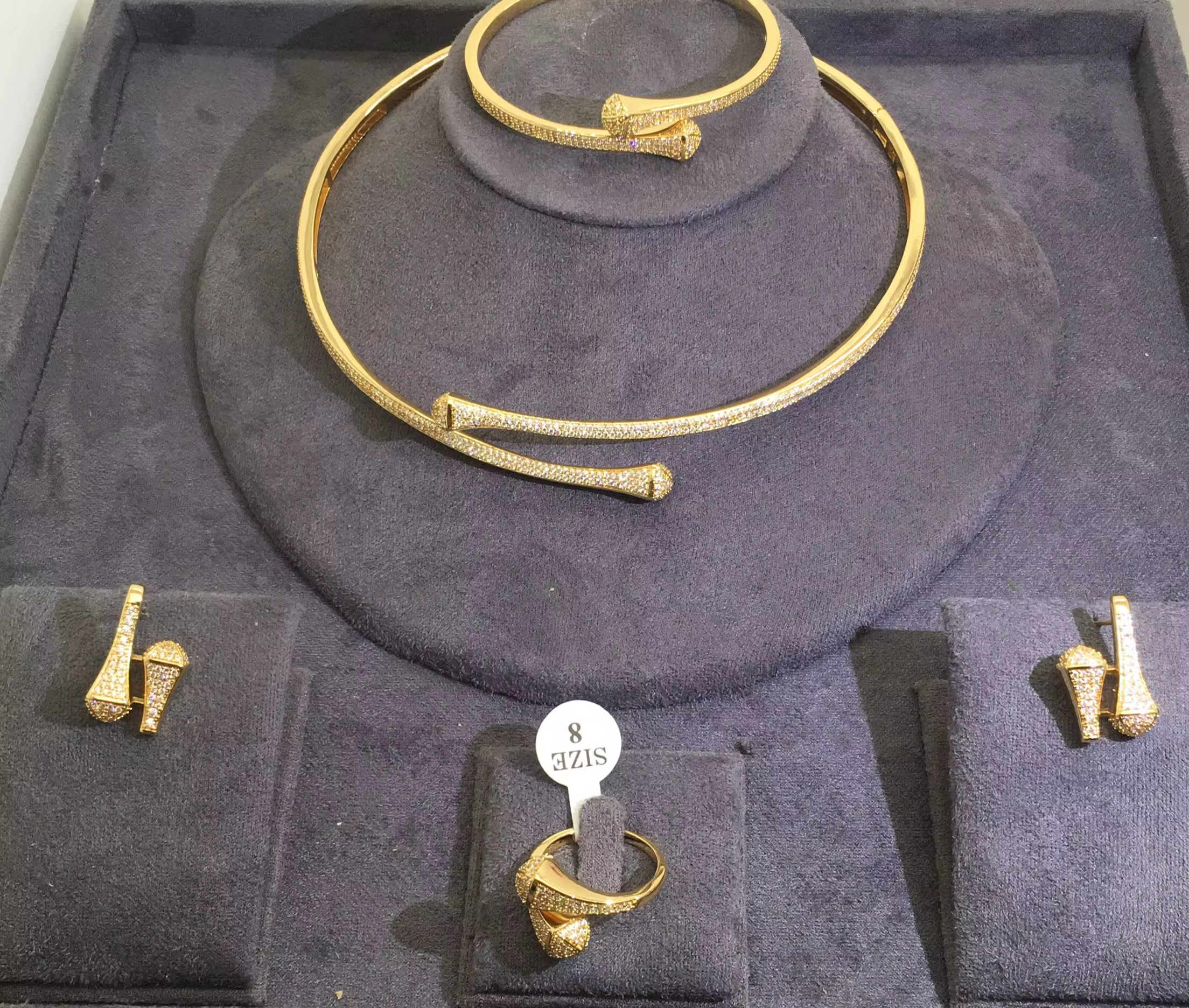 Jankelly – ensemble de bijoux de mariée en zircone, 4 pièces, pour femmes, luxe, Dubaï, Nigéria, cri