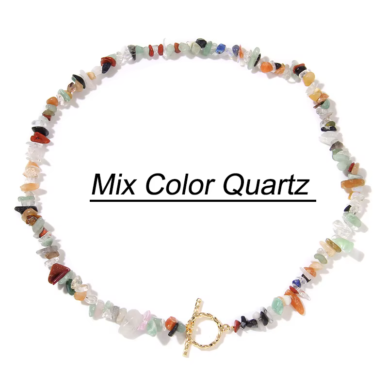 Collier ras du cou en pierre de gravier style Boho, aigue-marine irrégulière, améthystes, quartier, 