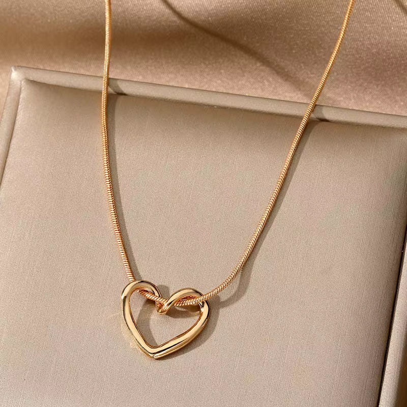 Collier en forme de cœur pour femmes, chaîne de clavicule, ras du cou, bijoux, livraison directe gra