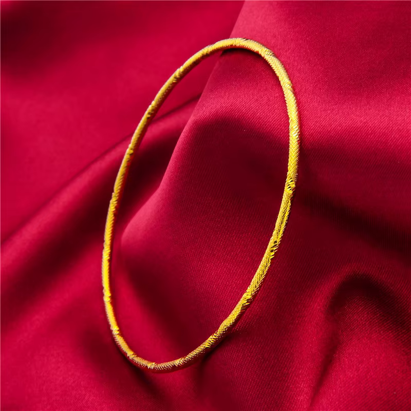Bracelet mince de style fermé en or 24 carats |   AU999 Pure Gold, design unisexe, finition polie mi