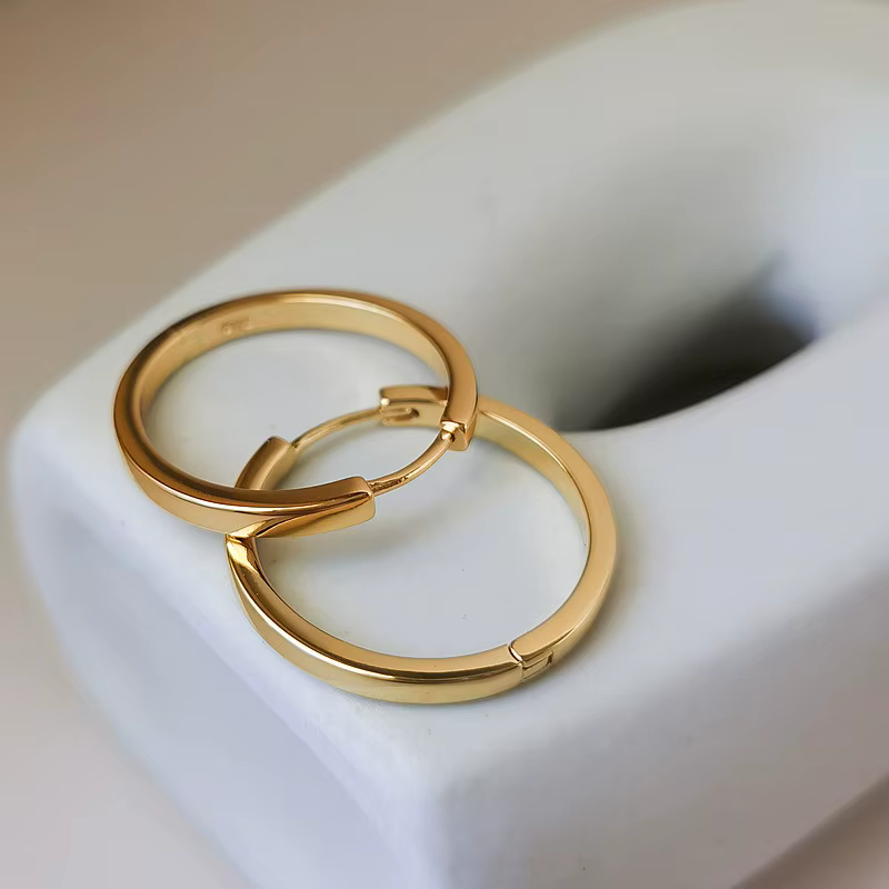 Boucles d'oreilles rondes simples et grandes pour femmes, classiques de la mode, cercle pour filles,