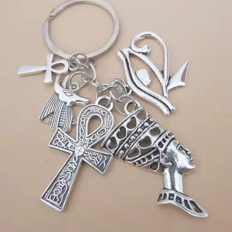 Porte-clés amulette égyptienne pour femmes, accessoires de bijoux, chaîne à breloques Ankh, Souvenir