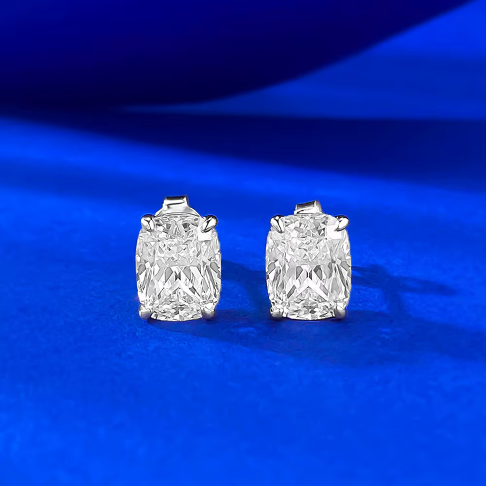 Wong Rain – boucles d'oreilles en argent Sterling 925 massif scintillant, 3 carats, saphir de labora