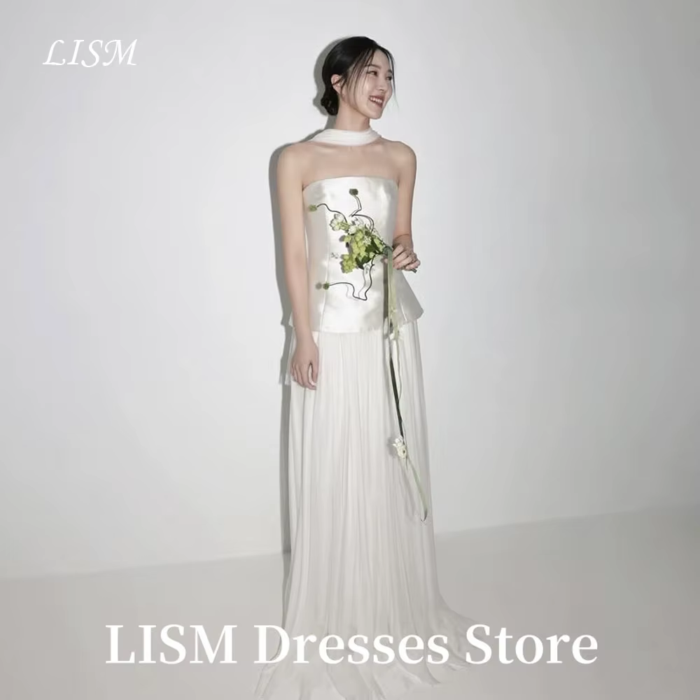 LISM robes de mariée coréennes élégantes avec séance Photo au foulard Tulle doux longueur de planche