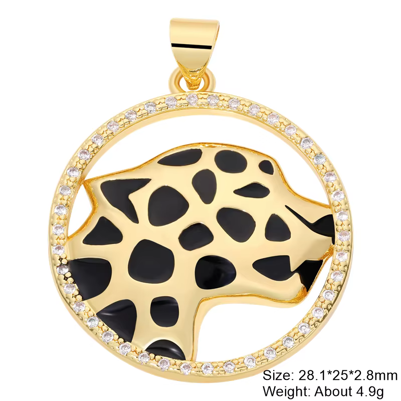 Juya Breloques de luxe plaqué or 18K micro-pavé de zircon, motif main de Fatima et œil protecteur, p