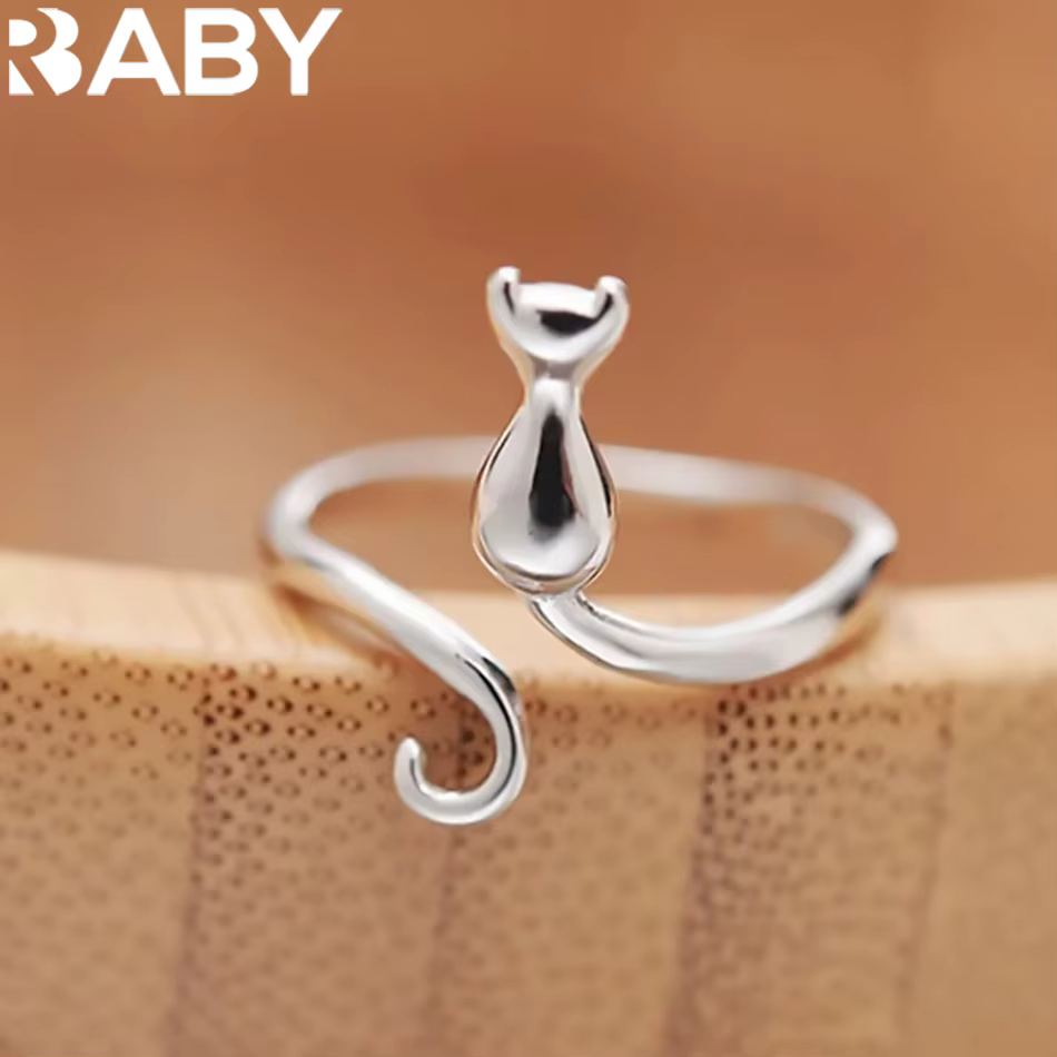 Bagues chat en argent Sterling 925 pour femmes, bijoux de fiançailles de luxe de styliste, offres fé