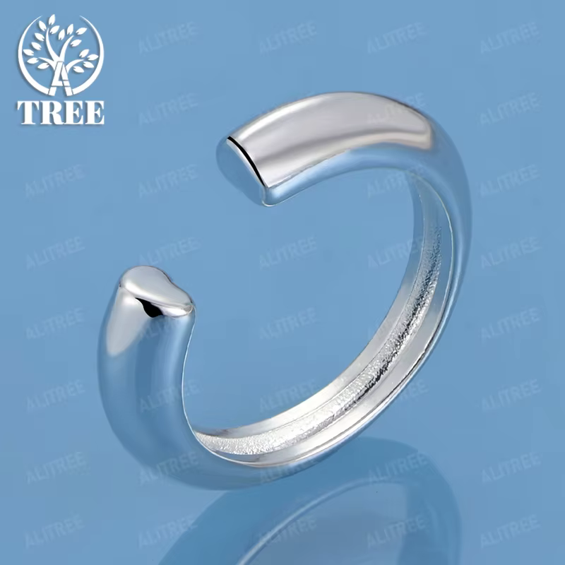 Bague ouverte ronde en argent Sterling 925 pour femmes, mode coréenne, cadeaux d'anniversaire, de fi