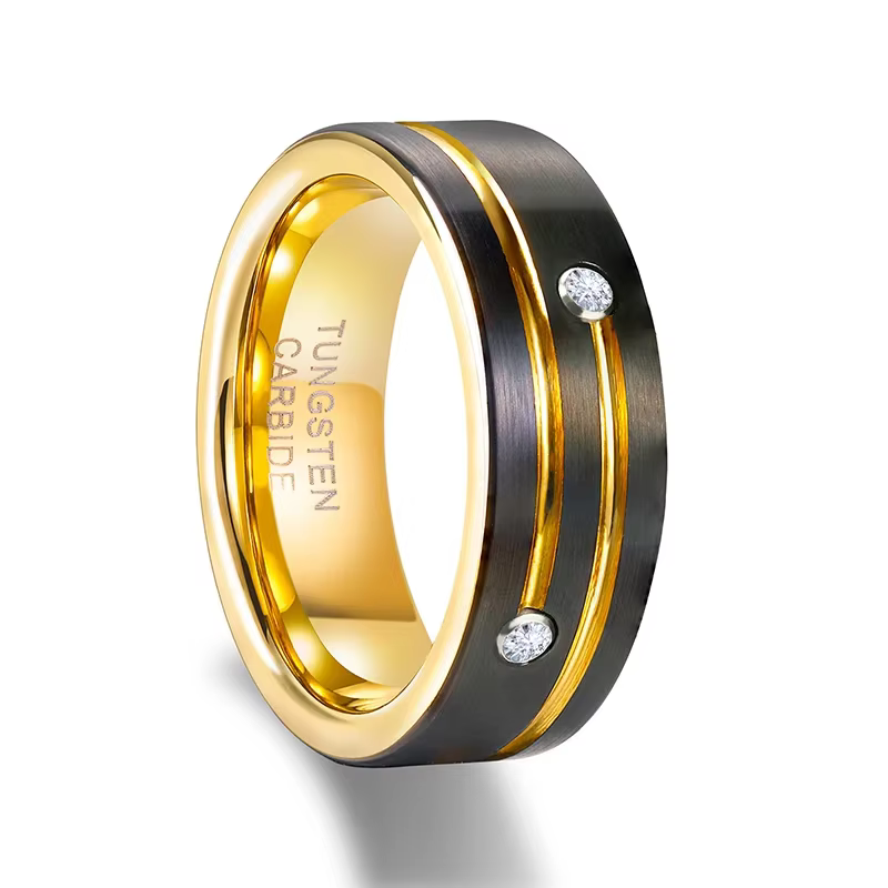 Bagues de mariage classiques en tungstène pour hommes et femmes, bague de fiançailles en aluminium r