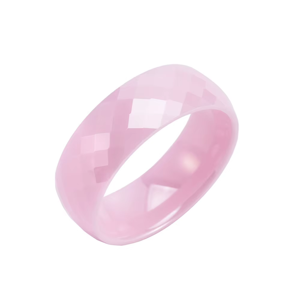 Bague en céramique à facettes irrégulières de 8MM pour hommes et femmes, Style européen, couleur ros