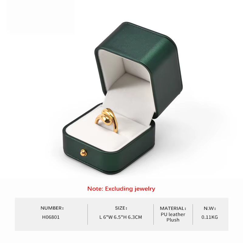WoodTen – boîte à bijoux en cuir PU, organisateur de bijoux, bague, boucle d'oreille, collier, pende