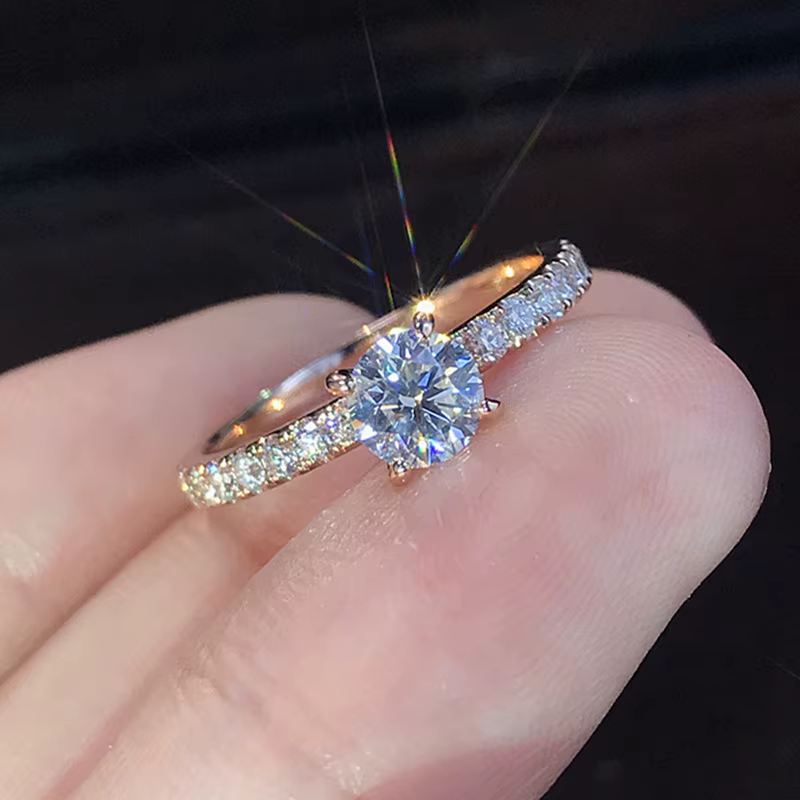 Bague de fiançailles plaquée argent pour femme |   Bague de mariage pour femme |   Faux bague de fia