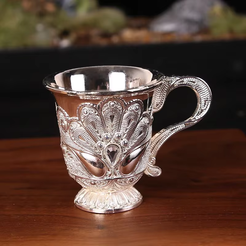 Verres à vin en alliage d'aluminium, vaisselle rétro, gobelet vintage, style européen, alcool, certi