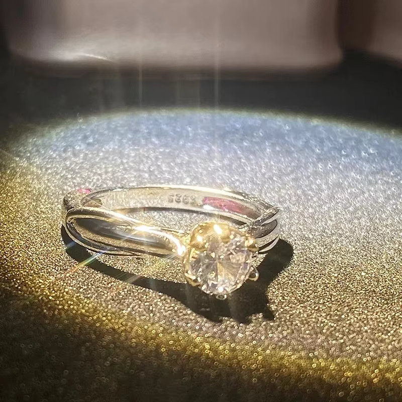 Bague en argent pur 925 pour femmes, bagues Moissanit naturelles avec pierres précieuses, beaux bijo
