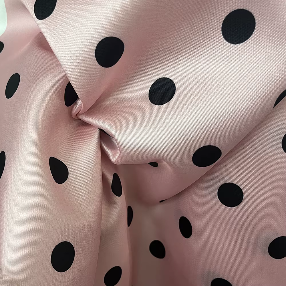 Tissu Mikado imprimé à pois blancs, robe de mariée en satin sergé épais, robe de soirée, tissu de cr