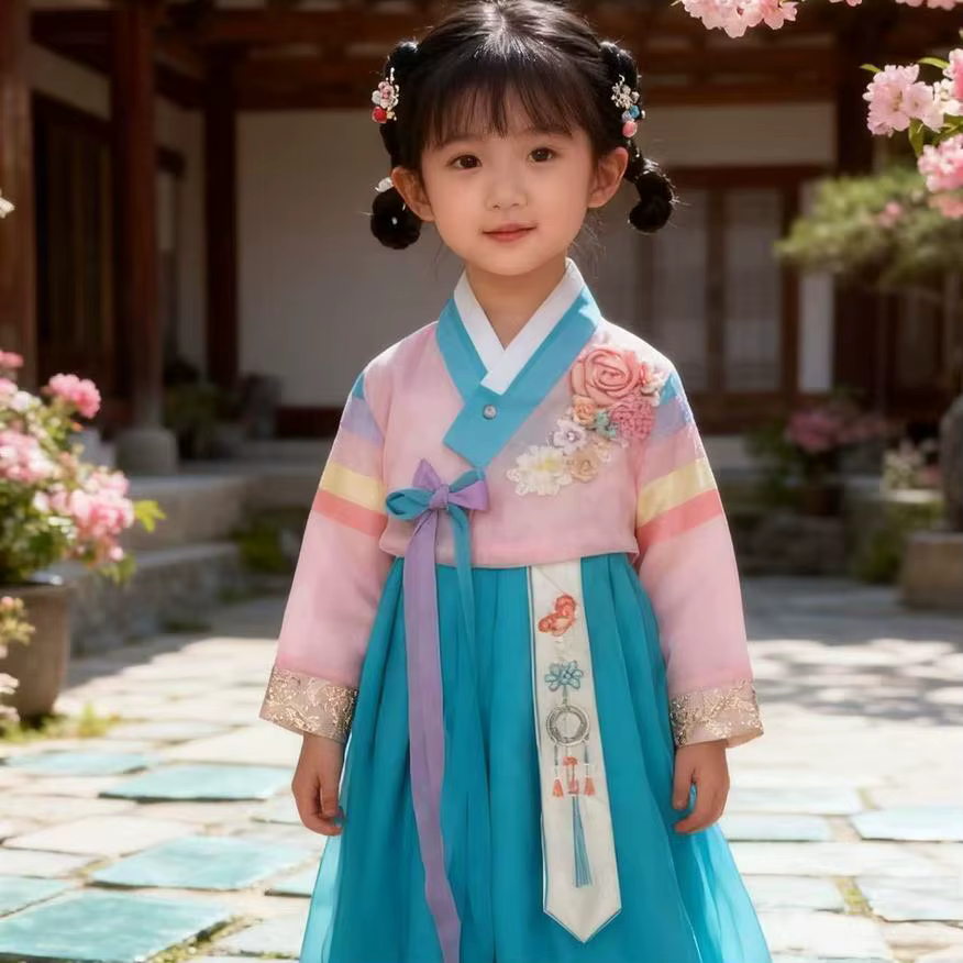 Costume traditionnel coréen, nouveau Costume ethnique, Hanbok coréen pour filles, robe de princesse 