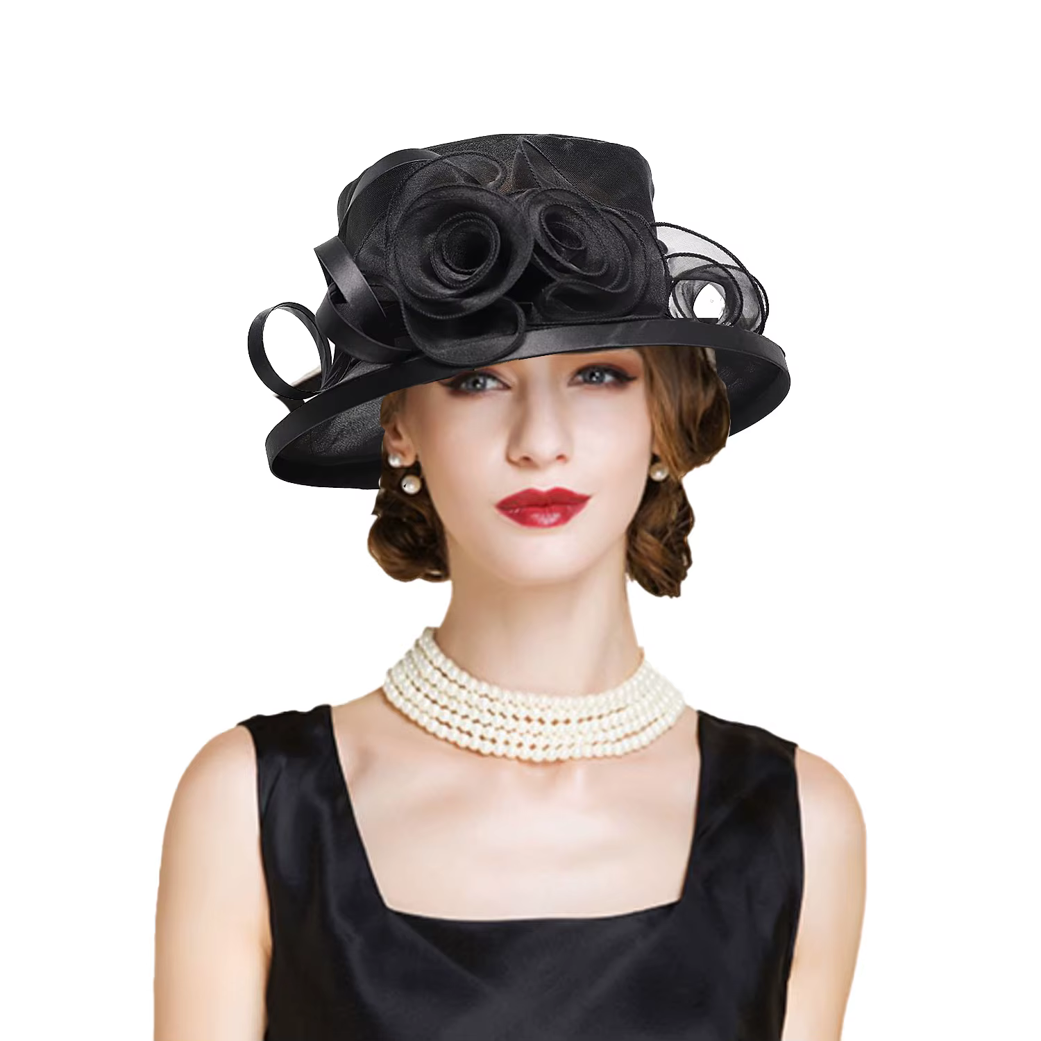 FS 2025 été plat haut pare-soleil chapeaux pour femmes fleur élégant mariage mariée fête chapellerie