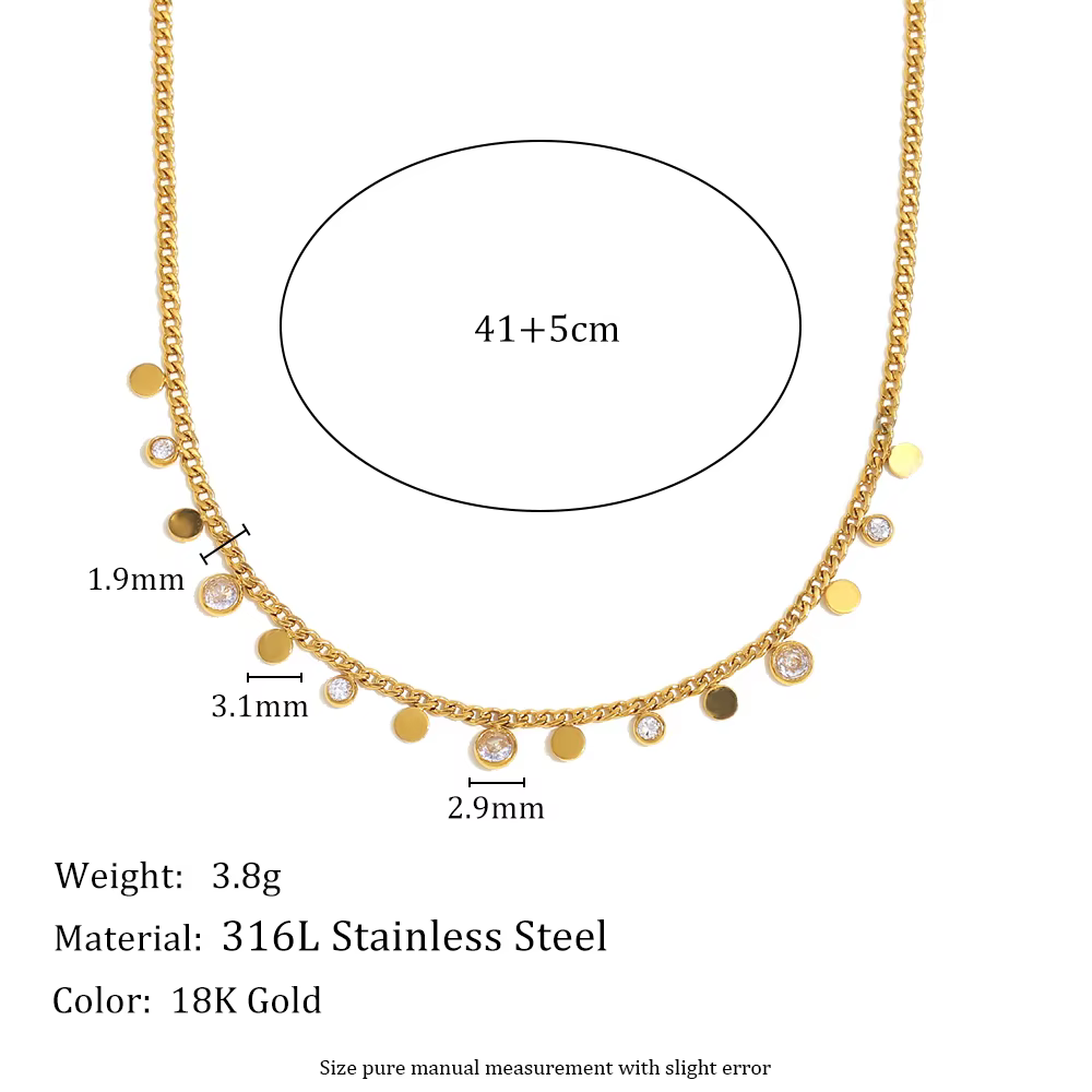 E.B.belle – petit collier rond avec pendentif en Zircon pour femmes, nouveau Style classique, en aci