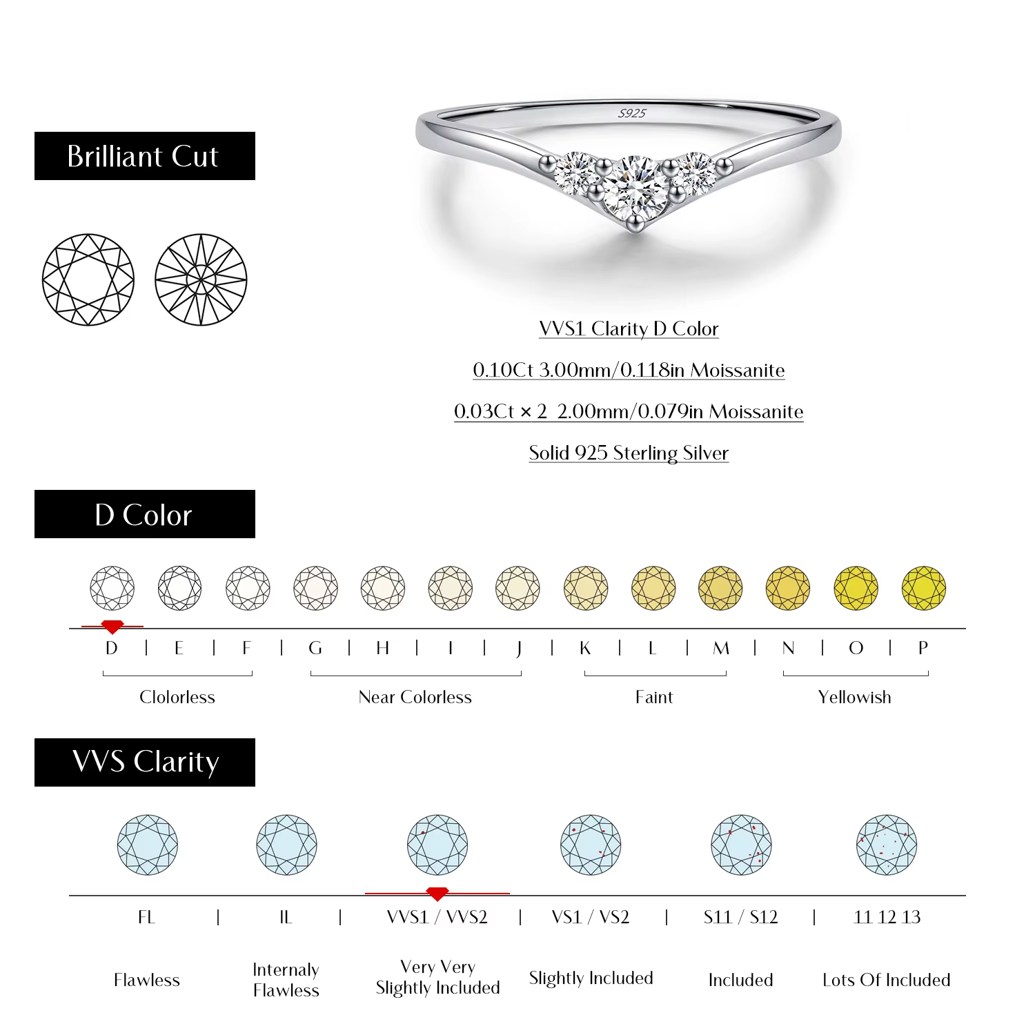 MODIAN Simple éternité Moissanite bague 925 en argent Sterling scintillant Simple mince bague de mar