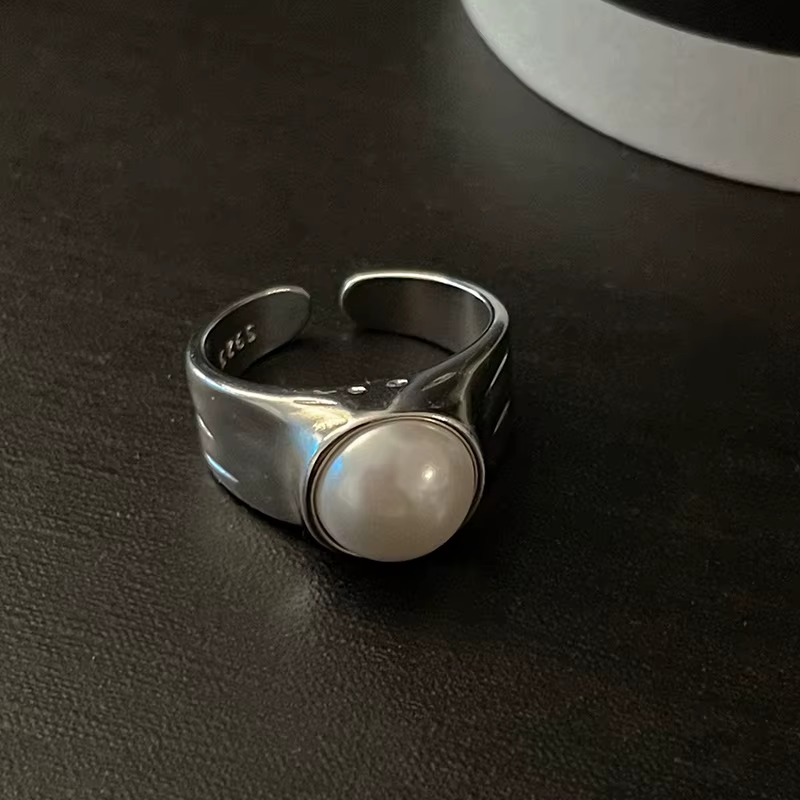 Bagues en argent Sterling 925 avec perles géométriques pour femmes et hommes, Simple, mode coréenne,