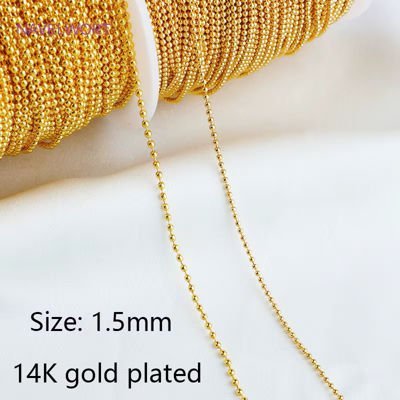 Chaînes en vrac pour la fabrication de bijoux, chaînes amples en métal et laiton plaqué or 14K, four