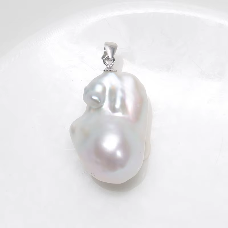 Jane bijoux fait à la main 100% naturel d'eau douce grande perle irrégulière baroque pendentif 925 a